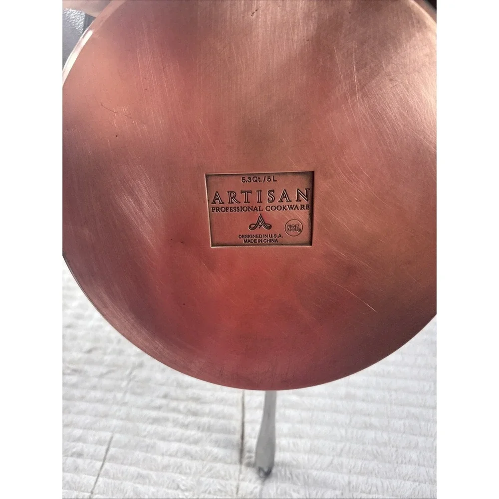 Artisan Professional Cookware Copper Bottom Stainless Steel Skillet Pan 12 Inch